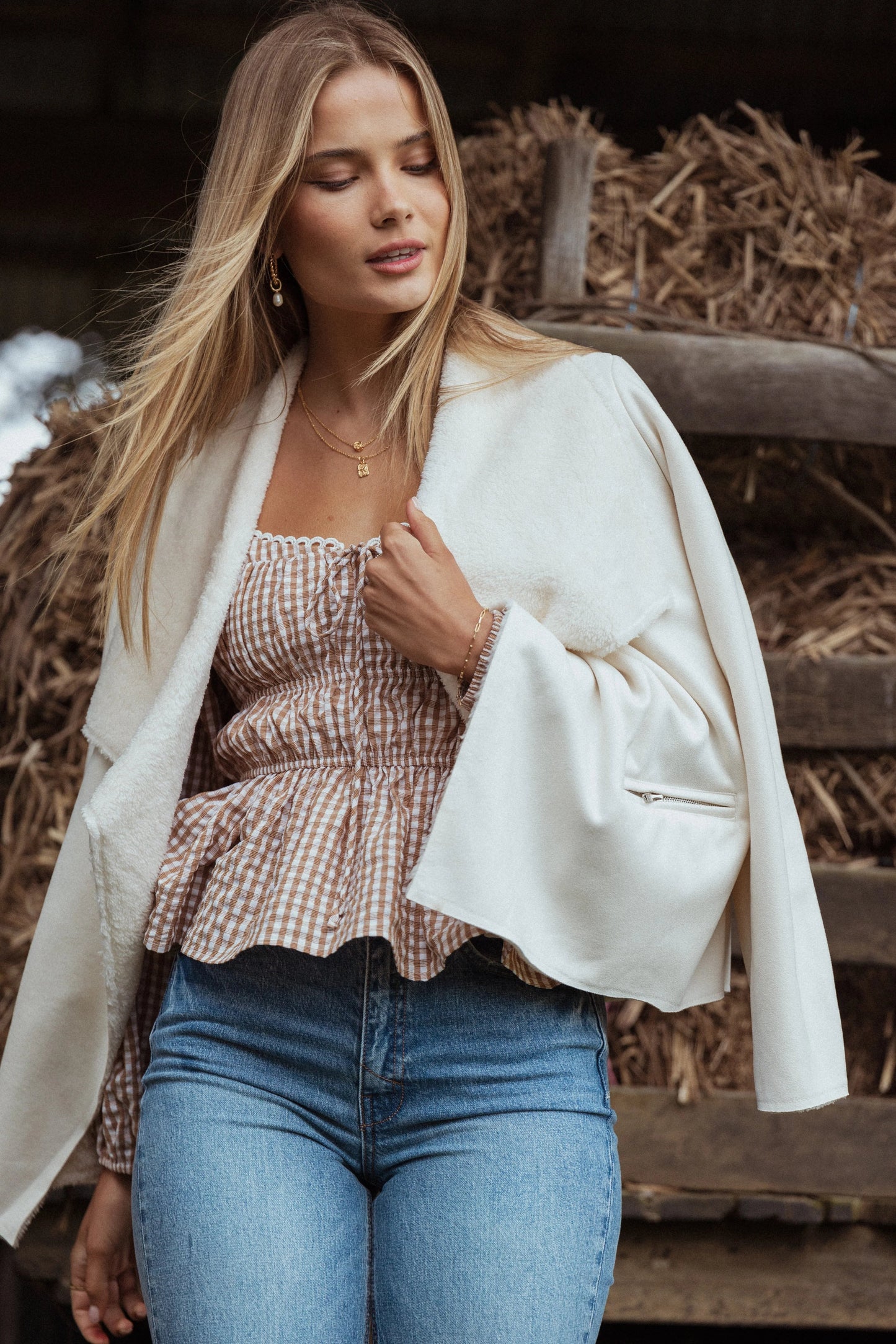 Gingham Sweetheart Peplum Top