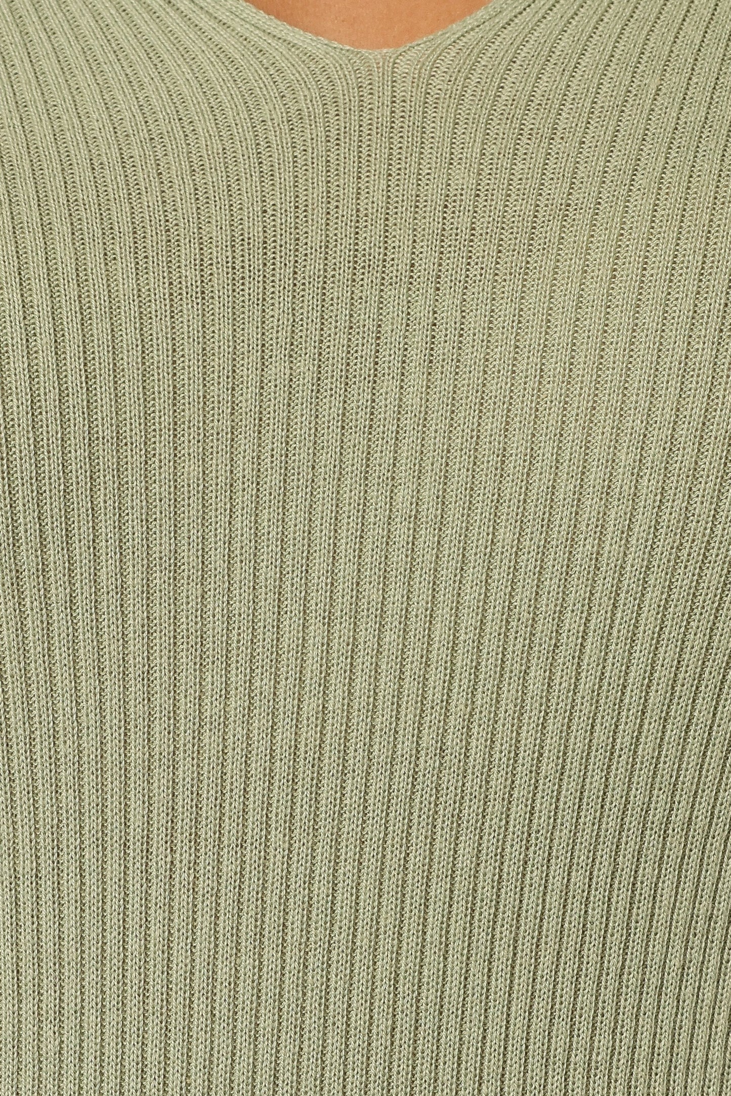 Versatile V-Neck Ribbed Knit Top