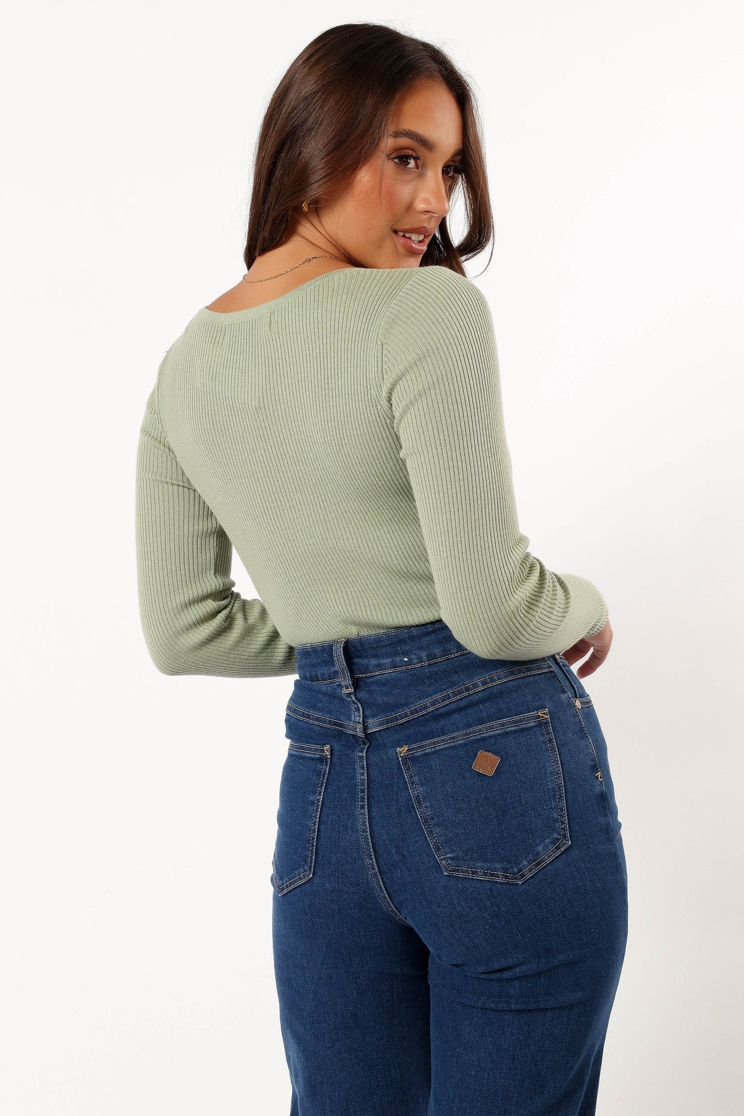 Versatile V-Neck Ribbed Knit Top