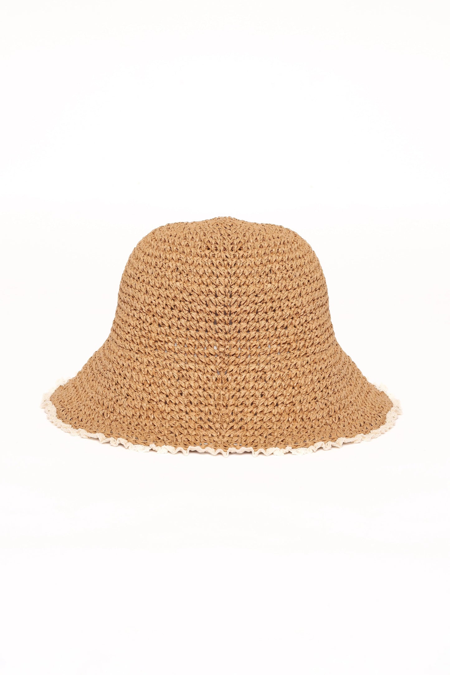 Woven Lace-Trim Bucket Hat