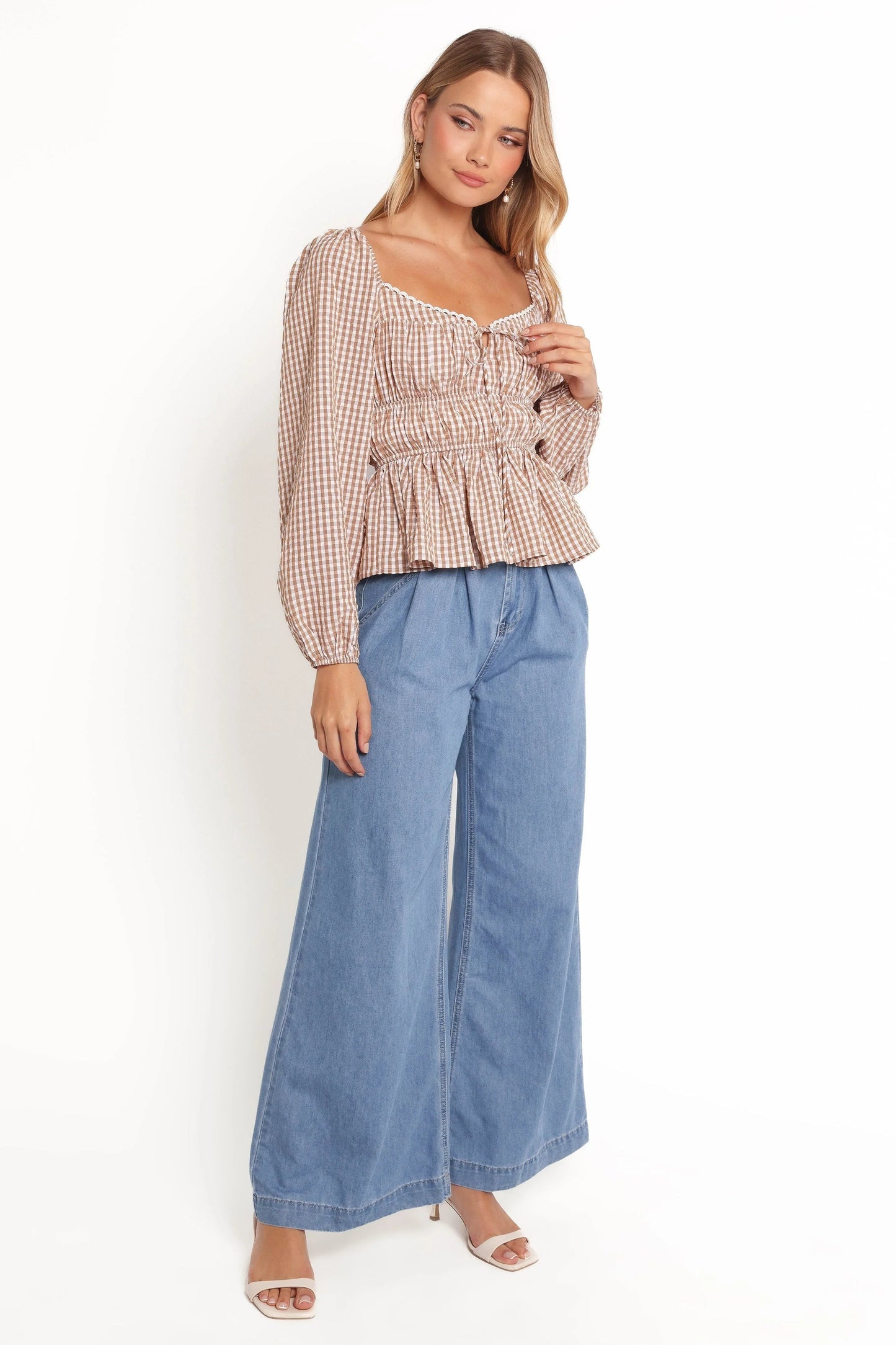 Gingham Sweetheart Peplum Top