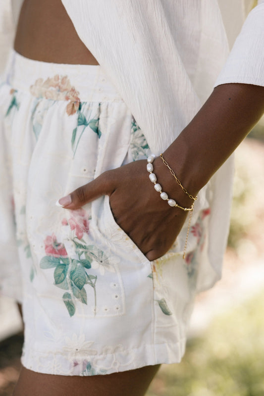 Ren Gold & Pearl Pendant Bracelet
